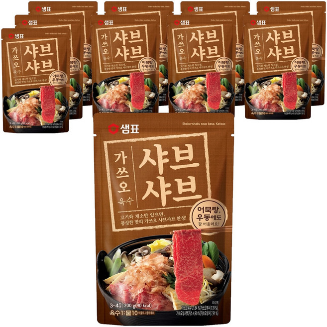 샘표 가쓰오 샤브샤브 육수 3~4인분, 200g, 10개