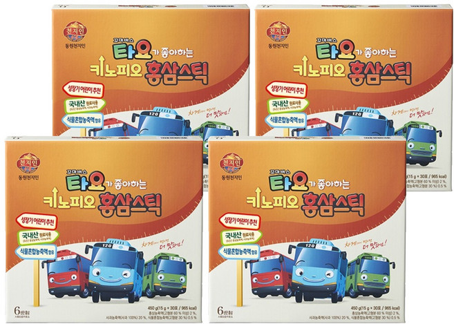 천지인 타요가 좋아하는 키노피오 홍삼스틱, 450g, 4개