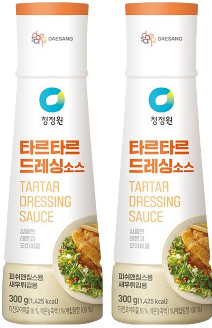 청정원 타르타르 드레싱 소스, 300g, 2개