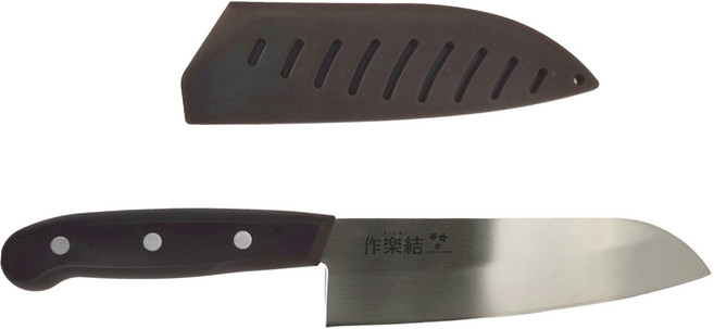 SHIMOMURA 下村 三德刀 Sakuraku Yui 多用途刀, 黑色 + 銀色, 1支