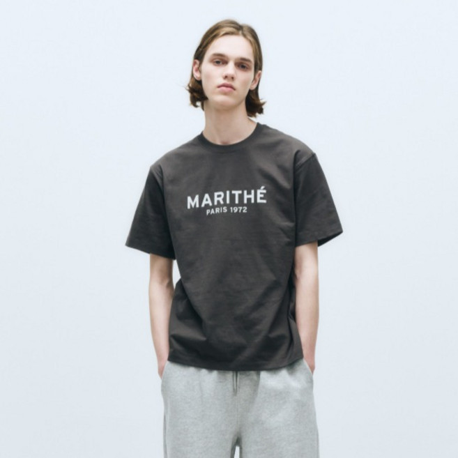 MaritheFrancoisGirbaud 男女通用 REGULAR LOGO T恤, 炭灰色