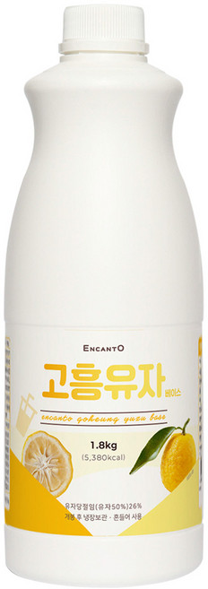 엔칸토 고흥 유자 음료베이스, 1.8kg, 1개