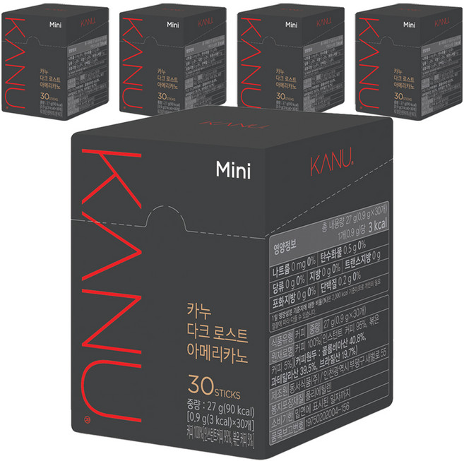 KANU 深焙美式即溶咖啡, 0.9g, 30條, 5盒