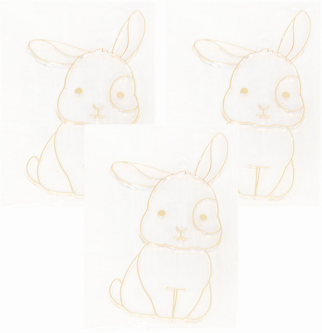 AMOS 阿摩司 壓克力模型版 小, 可愛兔 白色, 3個