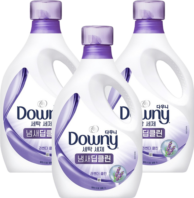 다우니 냄새 딥클린 액상세제 라벤더 클린 본품, 2L, 3개