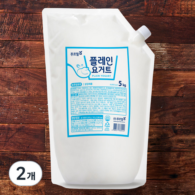 푸르밀 플레인 요거트, 5kg, 1개입, 2개