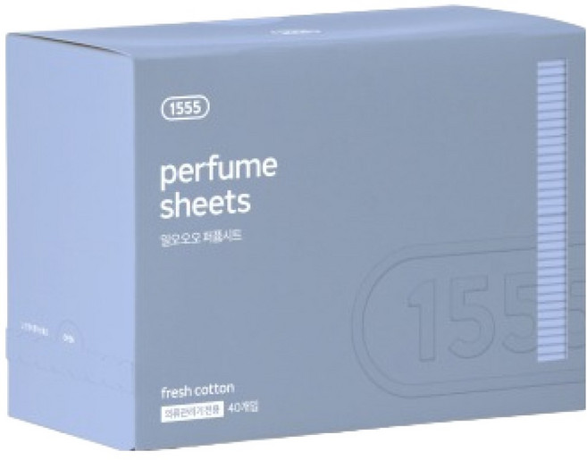 1555 의류관리기 퍼퓸시트 프레쉬 코튼향, 40매, 1개