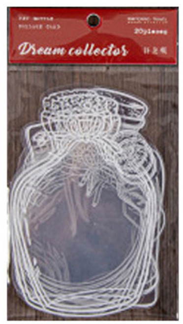 말랑젤리 압화 드라이 플라워 꽃병 투명 스티커 20p, 레드패키지, 1세트