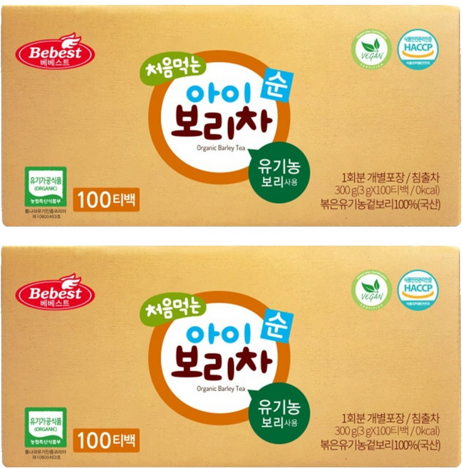 베베스트 처음먹는 아이 보리차, 300g, 2개