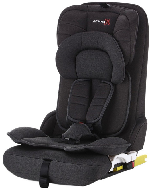 에어보스 클레버 아이소픽스 접이식 주니어 휴대용 카시트 고정형, 에쉬 블랙