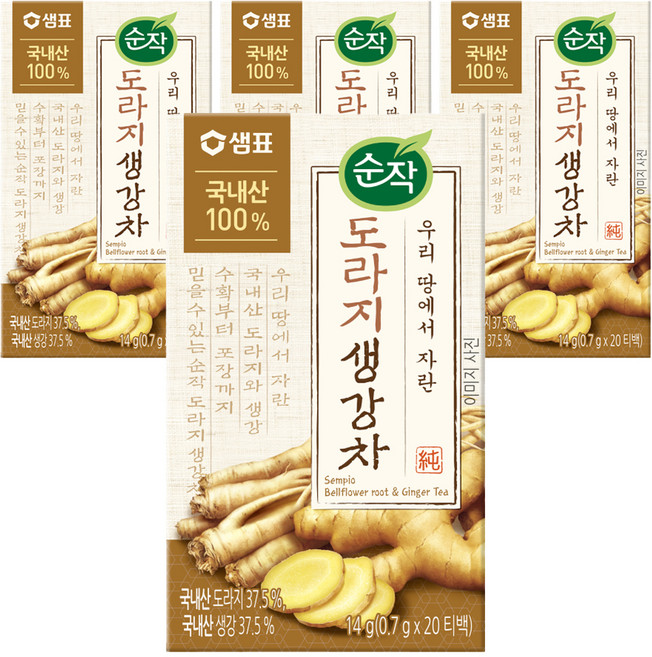 순작 도라지 생강차, 700mg, 20개입, 4개