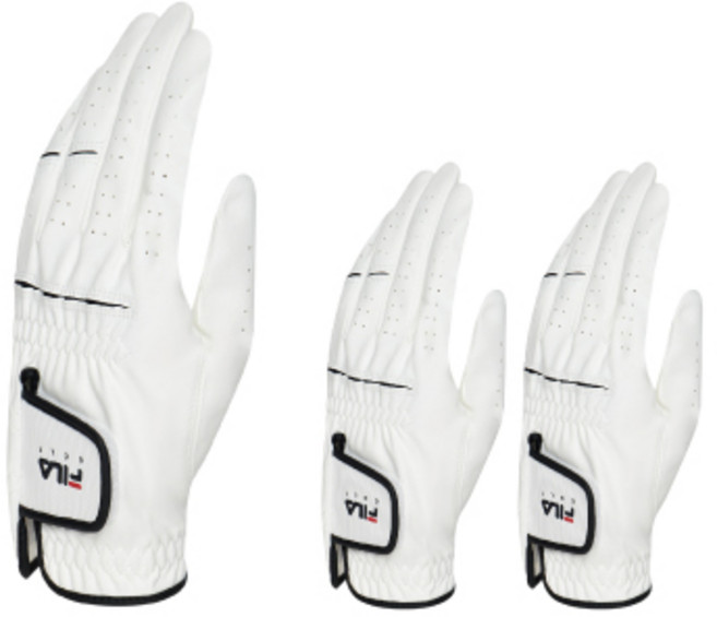 휠라골프 여성용 이지 핏 골프장갑 왼손착용, 화이트, 3개
