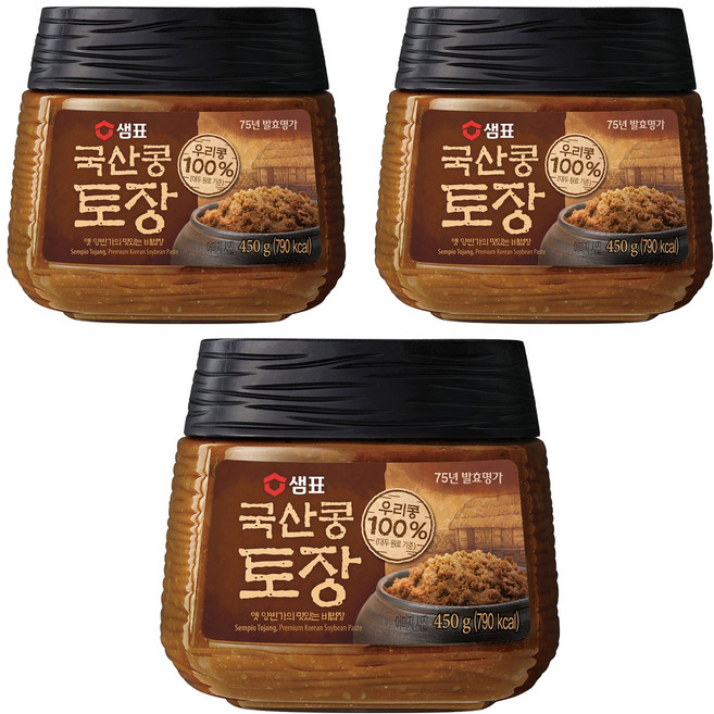샘표 국산콩 토장, 450g, 3개