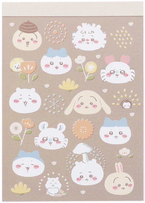 sun-star 吉伊卡哇 歡樂時光長方形便條紙 W60xH85xD11mm 45g 日本製造, 褐色之夢, 100張, 1本