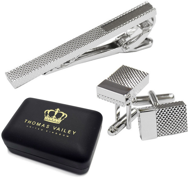토마스베일리 초코크래커 넥타이핀 커프스 세트
