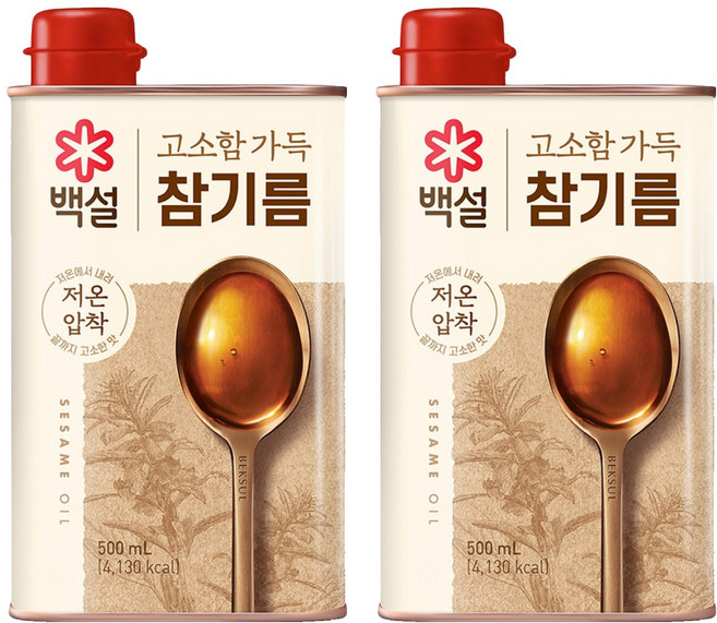 백설 고소함가득 참기름, 500ml, 2개