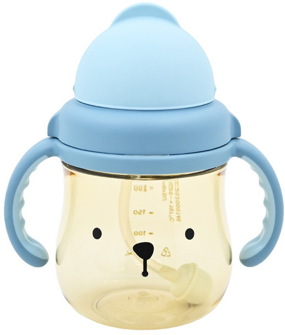 Simba 小獅王辛巴 好樂飲PPSU防漏滑蓋學習水杯, 安安藍, 1個, 250ml