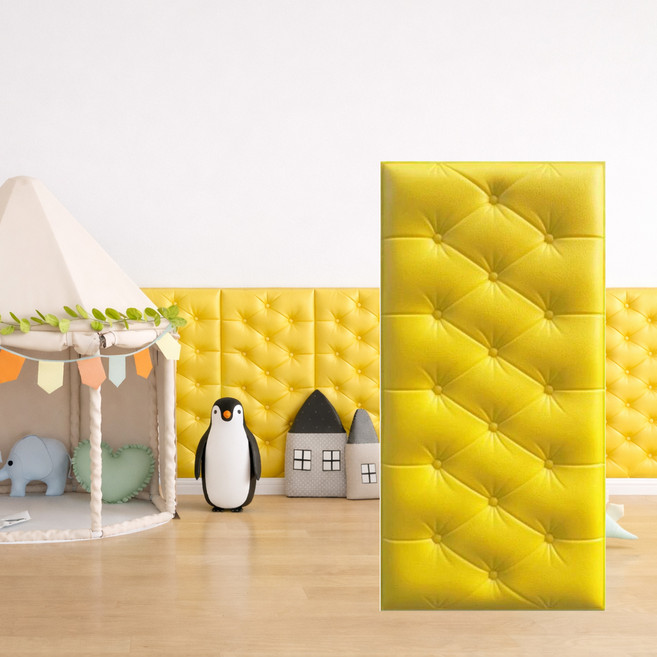 온아름 두꺼운 3D 벽보호 패드 충격방지 셀프접착 폼블럭, 옐로우, 10개