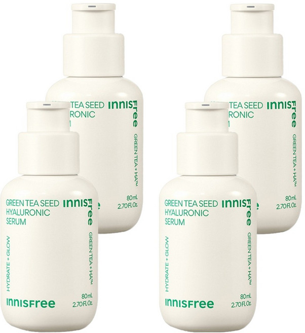 INNISFREE 台灣公司貨 綠茶籽玻尿酸保濕精華, 80ml, 4瓶