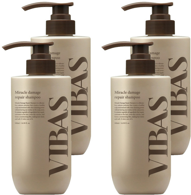 VIBAS 奇蹟損傷護理洗髮精, 4瓶, 500ml
