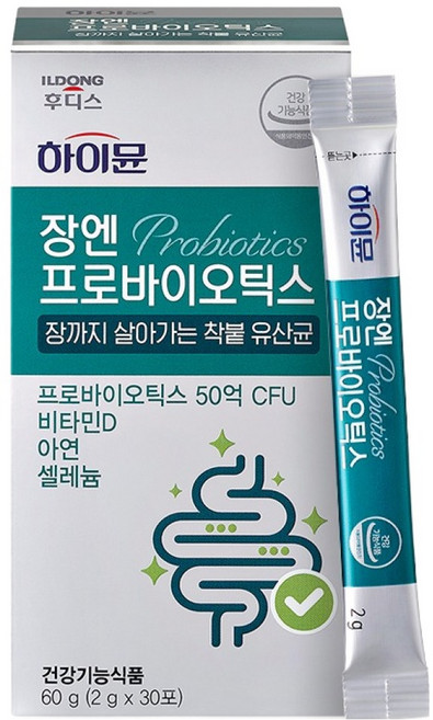 하이뮨 장엔 프로바이오틱스 장까지 살아가는 착붙 유산균 60g, 30회분, 1개