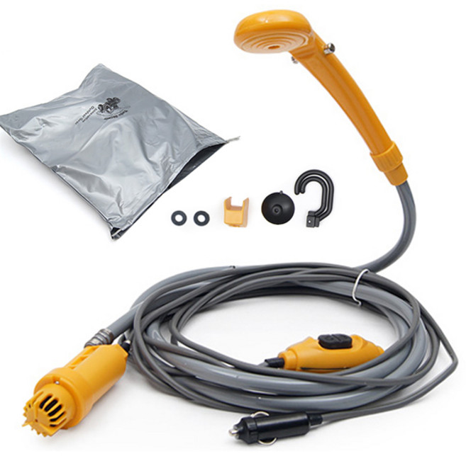 휴대용 차량 캠핑 샤워기, 옐로우, 1개