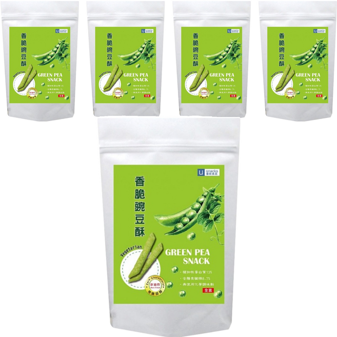 優穀美身 香脆豌豆酥 非油炸 全素, 60g, 5包