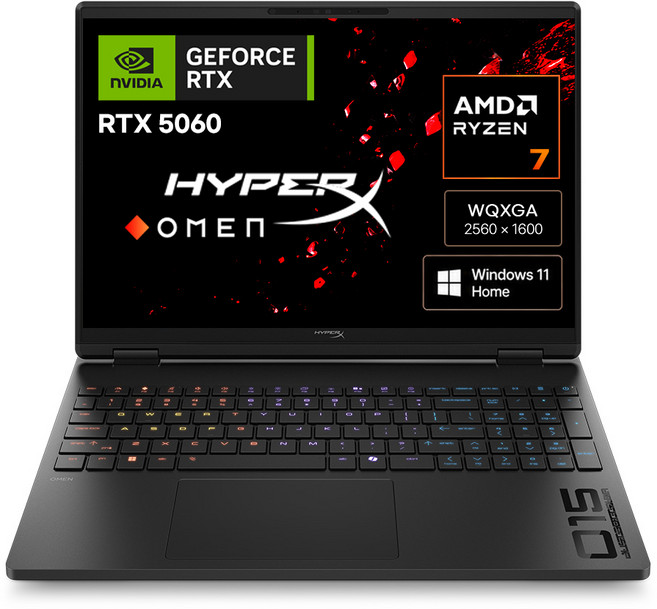 HP 2026 오멘 15 라이젠7 라이젠 200 시리즈 지포스 RTX 5060, Shadow Black, 1TB, 24GB, WIN11 Home, 15-gb0041AX