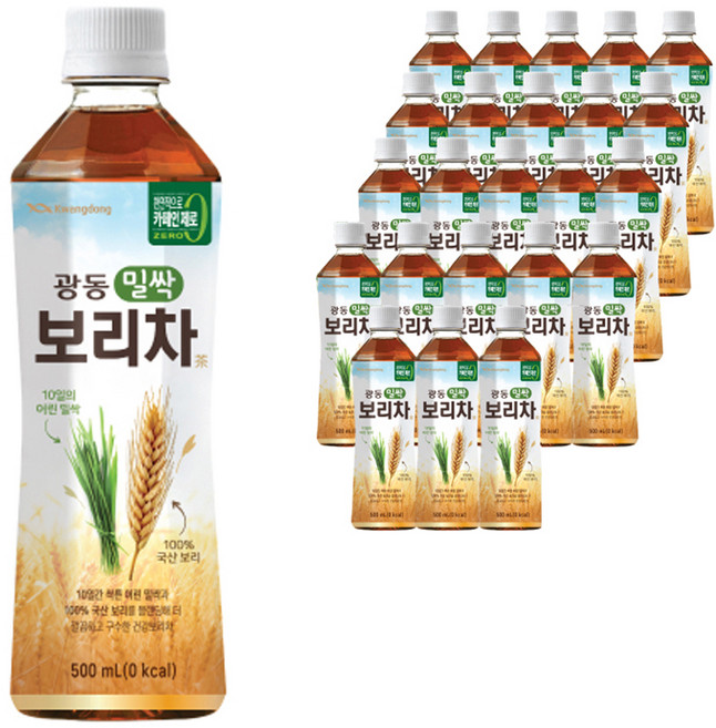 광동 밀싹 보리차 음료, 500ml, 24개