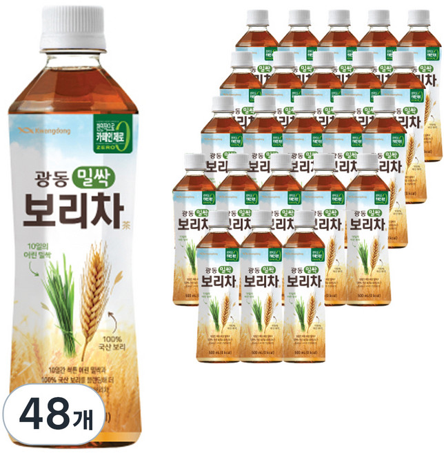 광동 밀싹 보리차 음료, 500ml, 48개