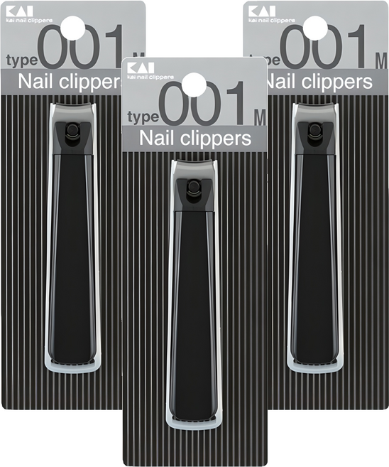 카이 손톱깎이 중, 검정색, 3개