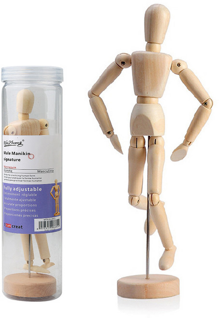 세븐집 미술도구 나무 인체 관절모형 목상, 1개