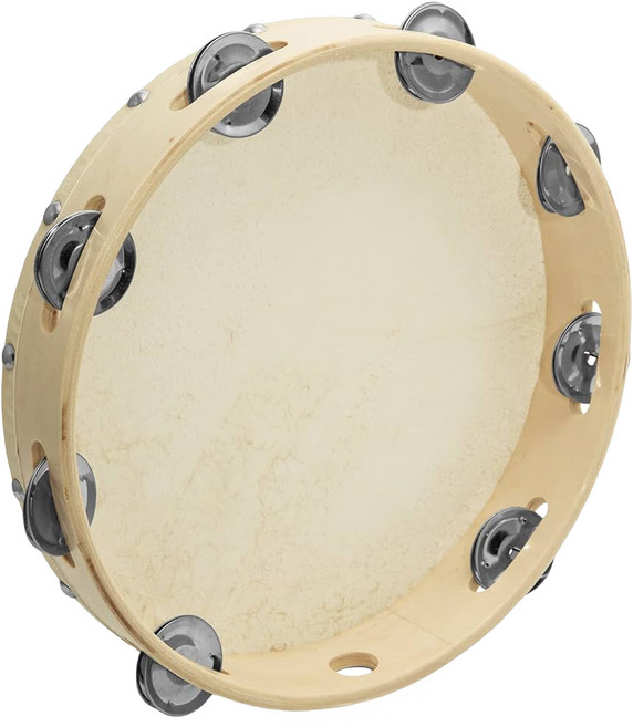 打擊樂器 手鼓 鈴鼓 羊皮鈴鼓 10吋, 1個, 原色