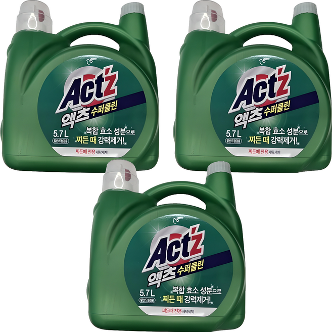 액츠 수퍼클린 액상세제 본품, 5.7L, 1개입, 3개