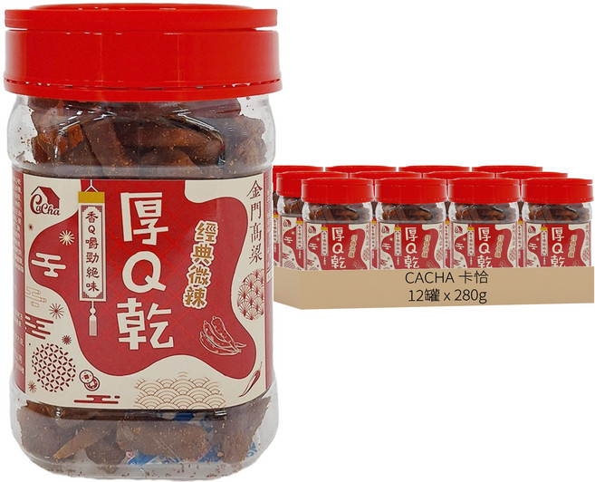 CACHA 卡恰 高粱辣味厚Q條, 280g, 12罐