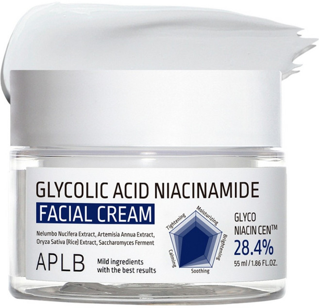 APLB 글리콜산 나이아신아마이드 페이셜 크림, 55ml, 1개