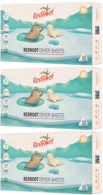 레드루트 건조기 시트 섬유유연제 바닐라코튼향 본품, 50매, 3개