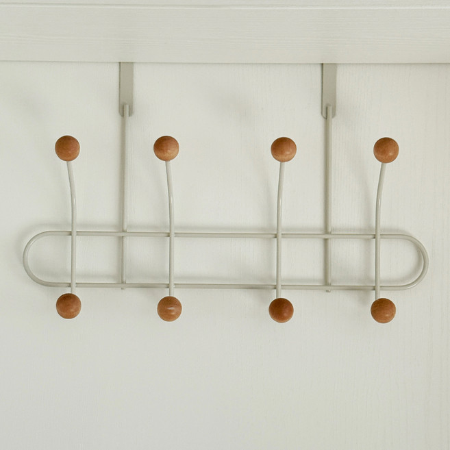 아이두리빙 우드볼 도어행거 8구, 혼합색상, 1개