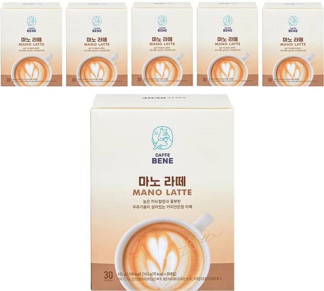 카페베네 마노라떼, 14.5g, 30개입, 6개