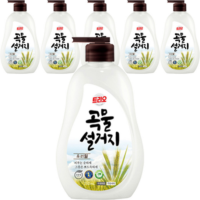 트리오 곡물설거지 우리밀 주방세제, 750ml, 6개