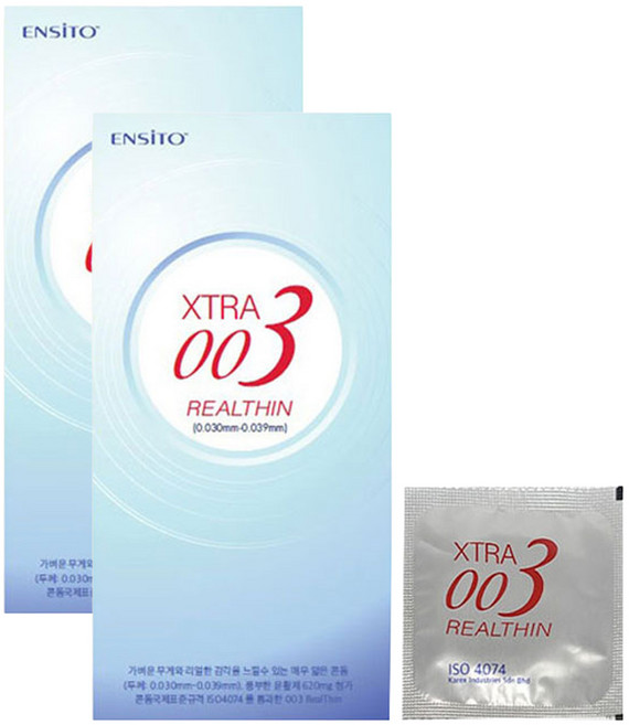 엔시토 XTRA 003 REALTHIN 일반형 콘돔, 10개입, 2개
