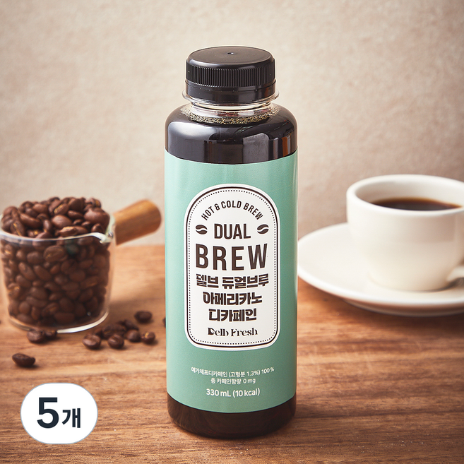 델브듀얼브루 아메리카노 디카페인, 5개, 330ml