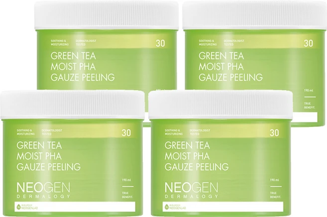 네오젠 그린티 모이스트 파하 거즈필링 패드 190ml, 30매입, 4개 - 쿠팡