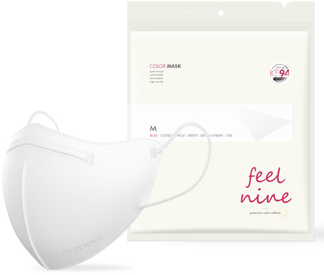 필나인 라이트핏 투디 보건용 마스크 중형 KF94, 25매입, 1개, 스노우화이트