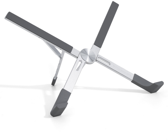 로티홈시스 접이식 휴대용 알루미늄 노트북 거치대 + 휴대용 파우치 세트, 1세트, 실버