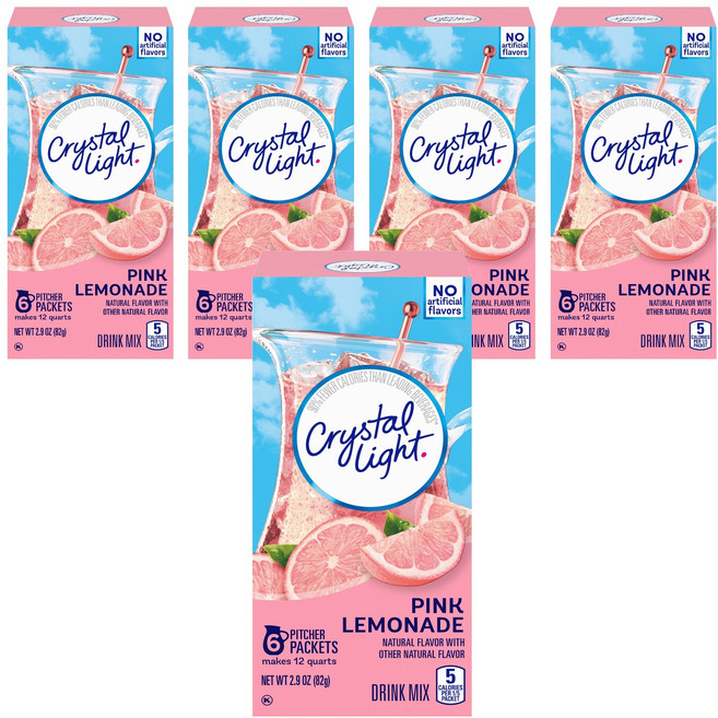 크리스탈라이트 핑크 레몬 에이드분말, 13.7g, 6개입, 5개