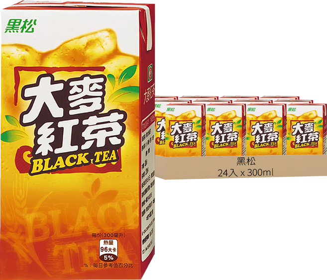 黑松 大麥紅茶, 300ml, 24入