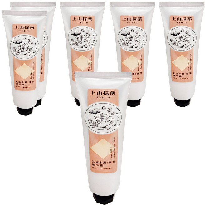 tsaio 上山採藥 乳油木果極潤護手霜, 60ml, 6條