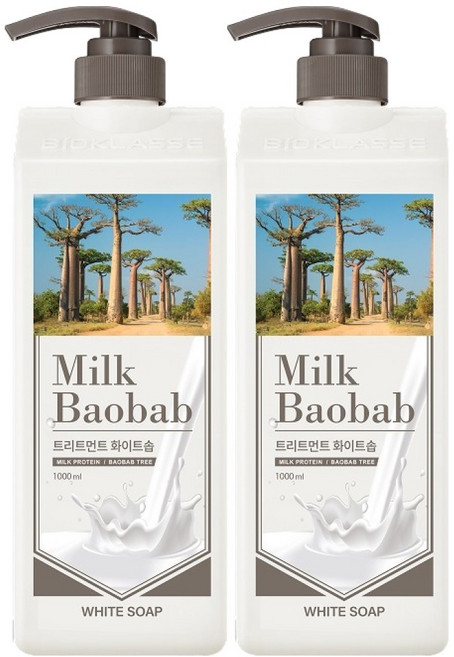 밀크바오밥 트리트먼트 화이트솝향, 1L, 2개