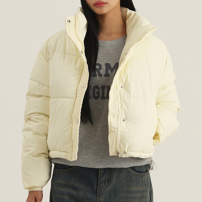 엘쏘 여성용 숏 푸퍼 크롭 패딩 점퍼